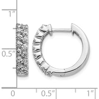 14K White Gold 2-Row Diamond Hinged Hoop Earrings - 0.03 Carat Total Diamond Weight by Monteluci Fine Jewelry