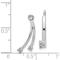 14K White Gold 2-Stone Dangle Diamond Earring Jacket Mountings - 0.05 Carats Total Diamond Weight by Monteluci Fine Jewelry