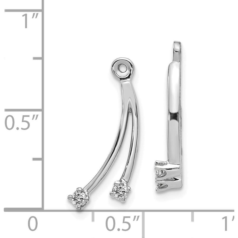 14K White Gold 2-Stone Dangle Diamond Earring Jacket Mountings - 0.05 Carats Total Diamond Weight by Monteluci Fine Jewelry