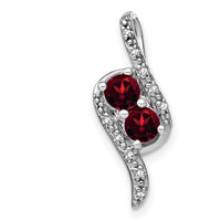 14K White Gold 2-Stone Round Garnet and Diamond Pendant - 0.35 Carat Garnet Total Weight by Lumare Gioia