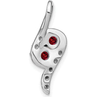 14K White Gold 2-Stone Round Garnet and Diamond Pendant - 0.35 Carat Garnet Total Weight by Lumare Gioia