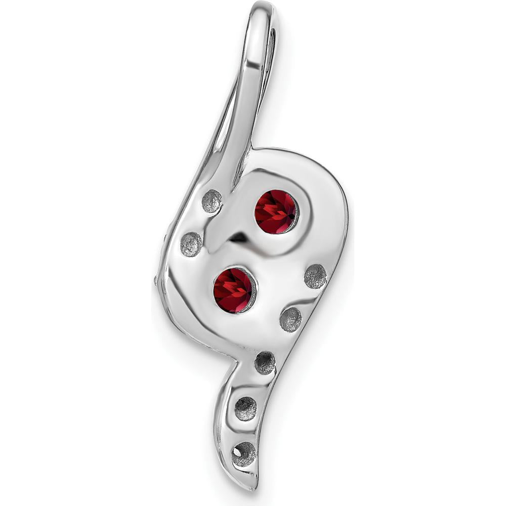 14K White Gold 2-Stone Round Garnet and Diamond Pendant - 0.35 Carat Garnet Total Weight by Lumare Gioia
