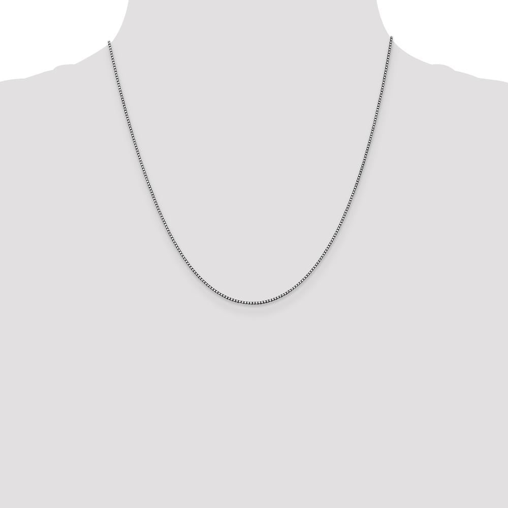 14K White Gold 20" 1.05mm Box Chain with Lobster Clasp - Polished Finish by Oro Pregiato