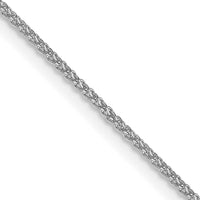 14K White Gold 20" 1.05mm Spiga Chain Necklace with Rhodium Plating and Spring Ring Clasp by Oro Pregiato