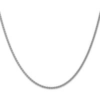 14K White Gold 20" 1.05mm Spiga Chain Necklace with Rhodium Plating and Spring Ring Clasp by Oro Pregiato