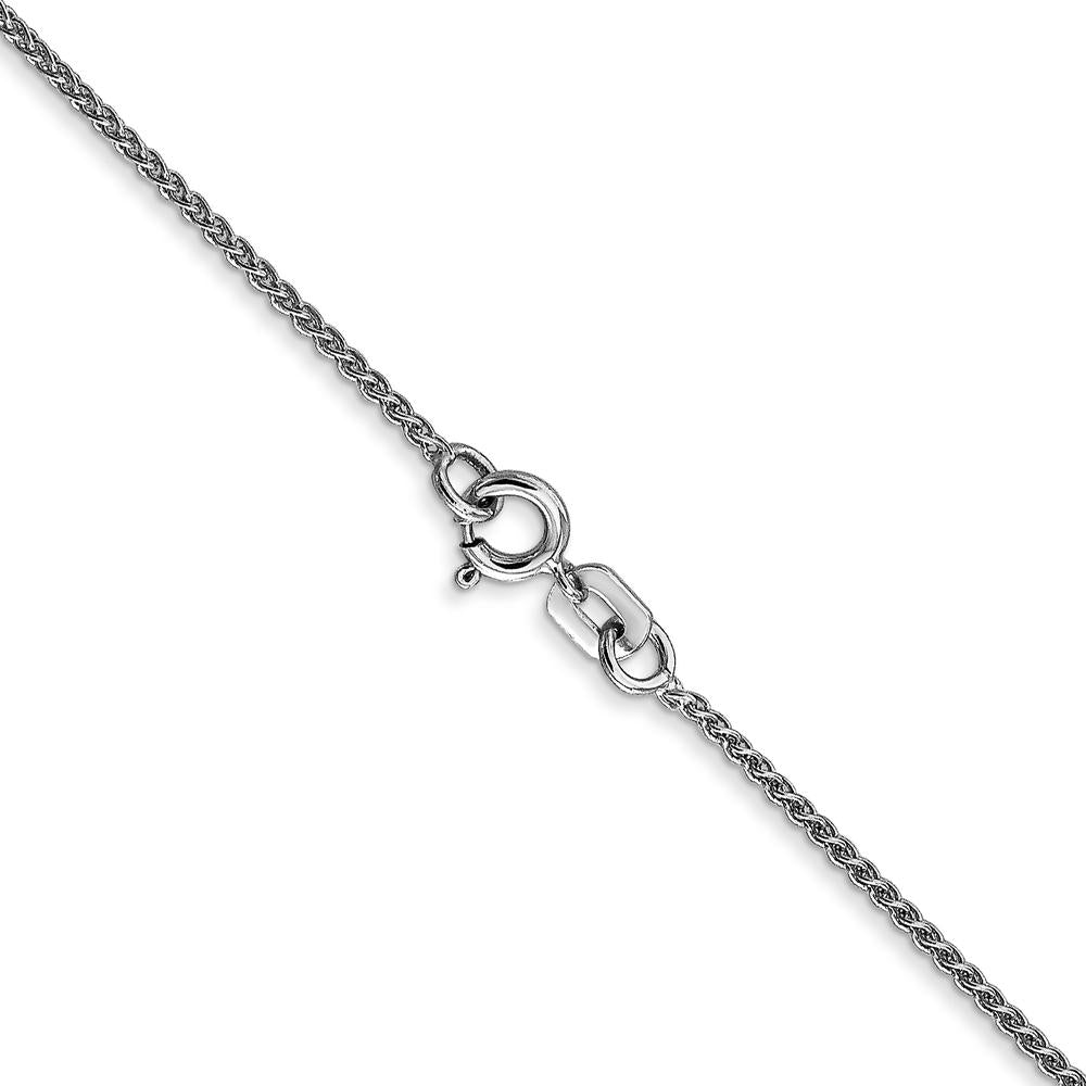 14K White Gold 20" 1.05mm Spiga Chain Necklace with Rhodium Plating and Spring Ring Clasp by Oro Pregiato