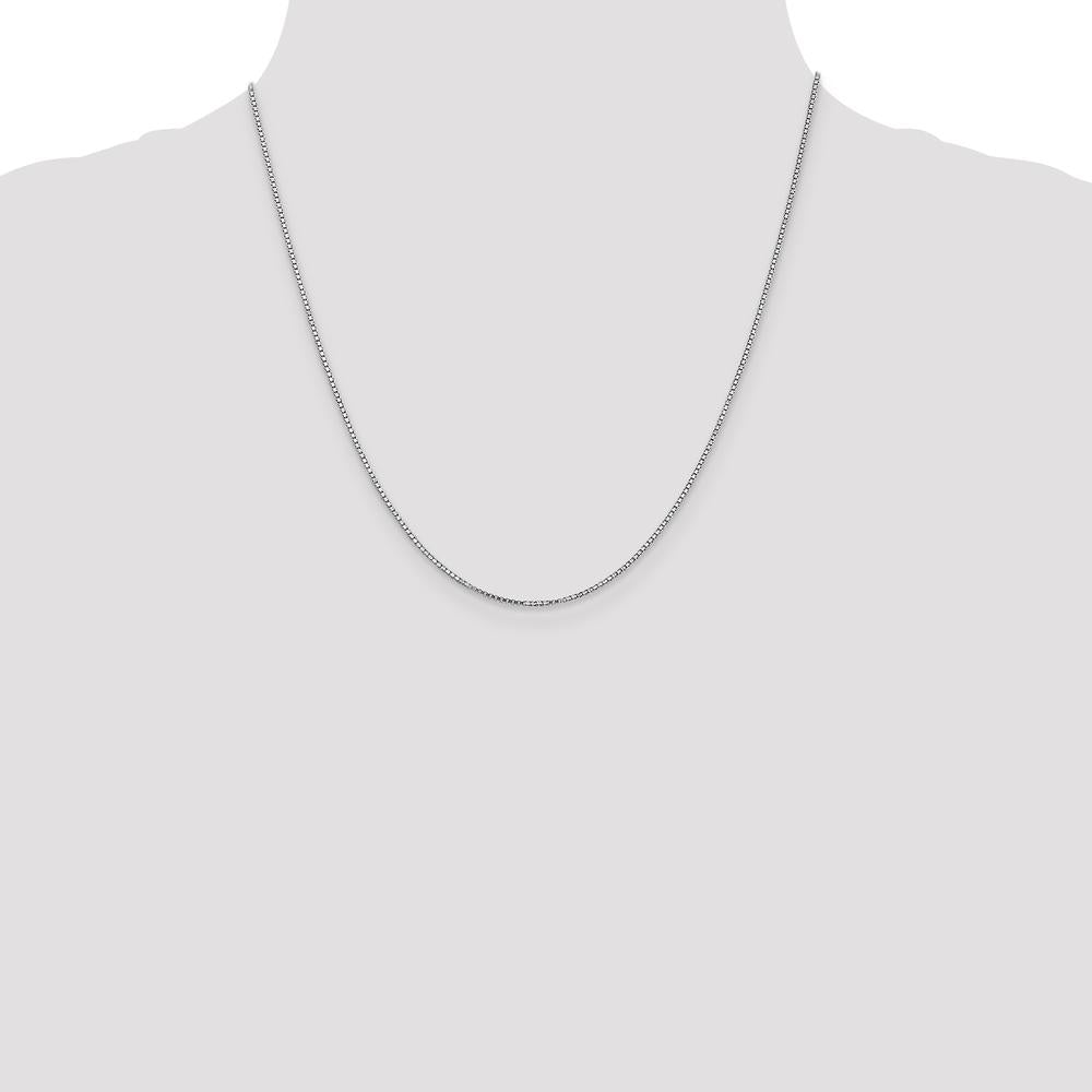 14K White Gold 20" 1.1mm Box Chain with Lobster Clasp by Oro Pregiato