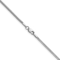 14K White Gold 20" 1.3mm Franco Chain Necklace with Polished Finish and Rhodium Plating by Oro Pregiato