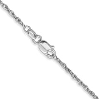 14K White Gold 20" 1.3mm Heavy Baby Rope Chain with Lobster Clasp by Oro Pregiato