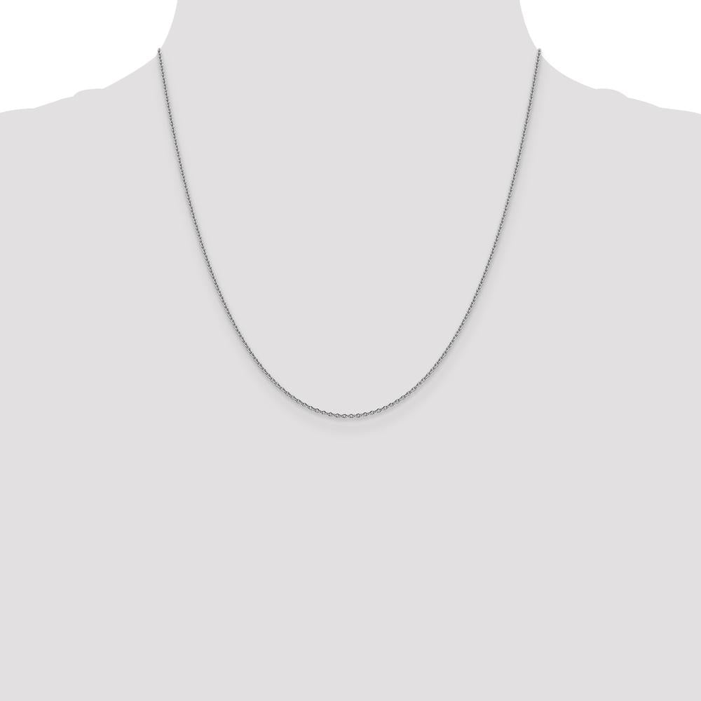 14K White Gold 20" 1.4mm Forzantine Cable Chain Necklace with Lobster Clasp by Oro Pregiato