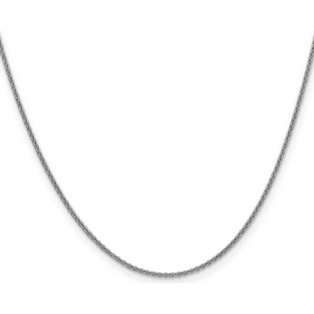 14K White Gold 20" 1.4mm Round Open Link Cable Chain with Lobster Clasp by Oro Pregiato