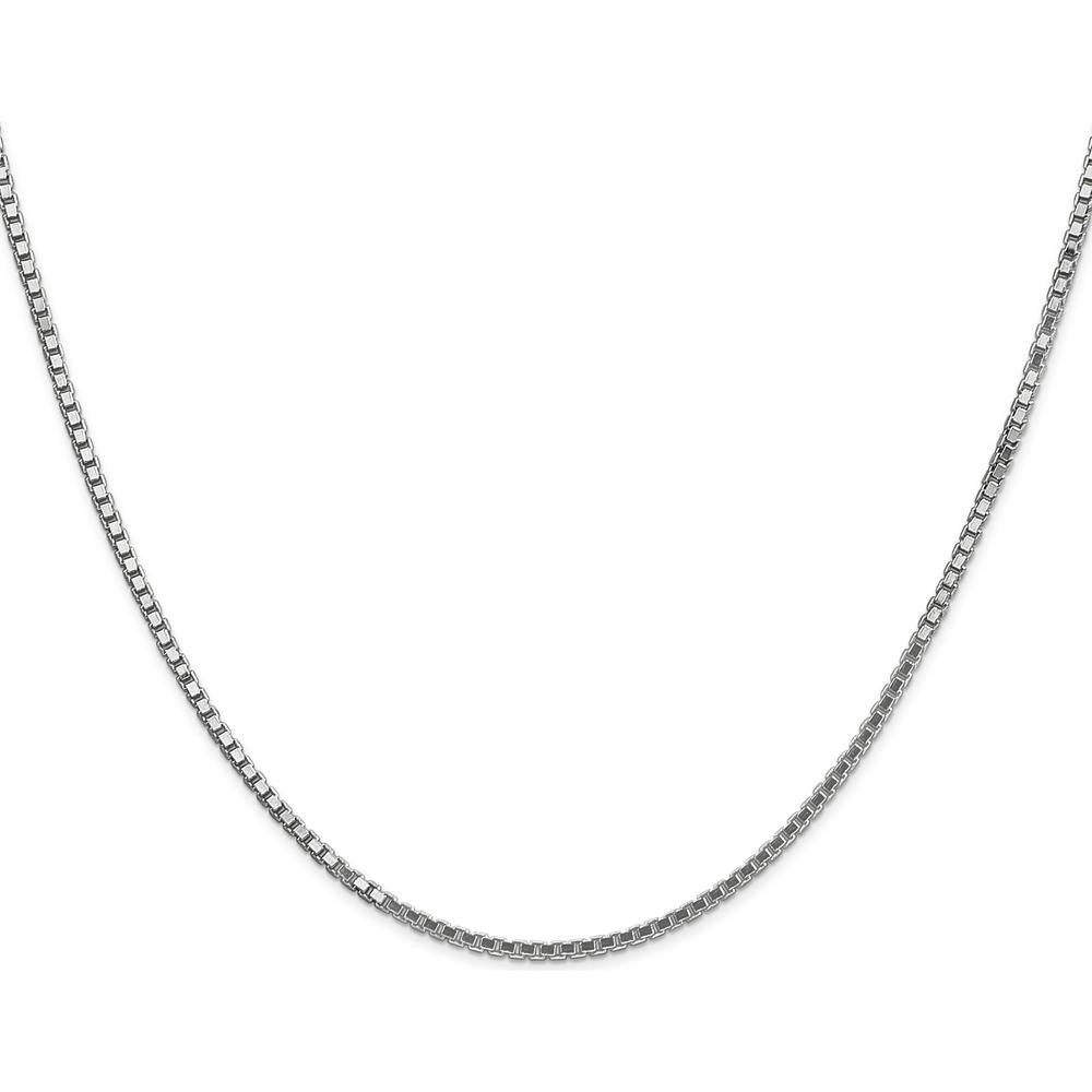 14K White Gold 20" 1.5mm Box Chain Necklace with Lobster Clasp by Oro Pregiato