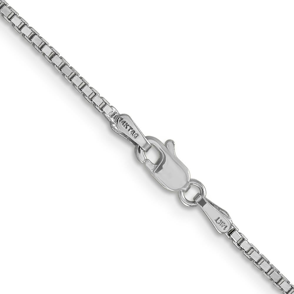 14K White Gold 20" 1.5mm Box Chain Necklace with Lobster Clasp by Oro Pregiato