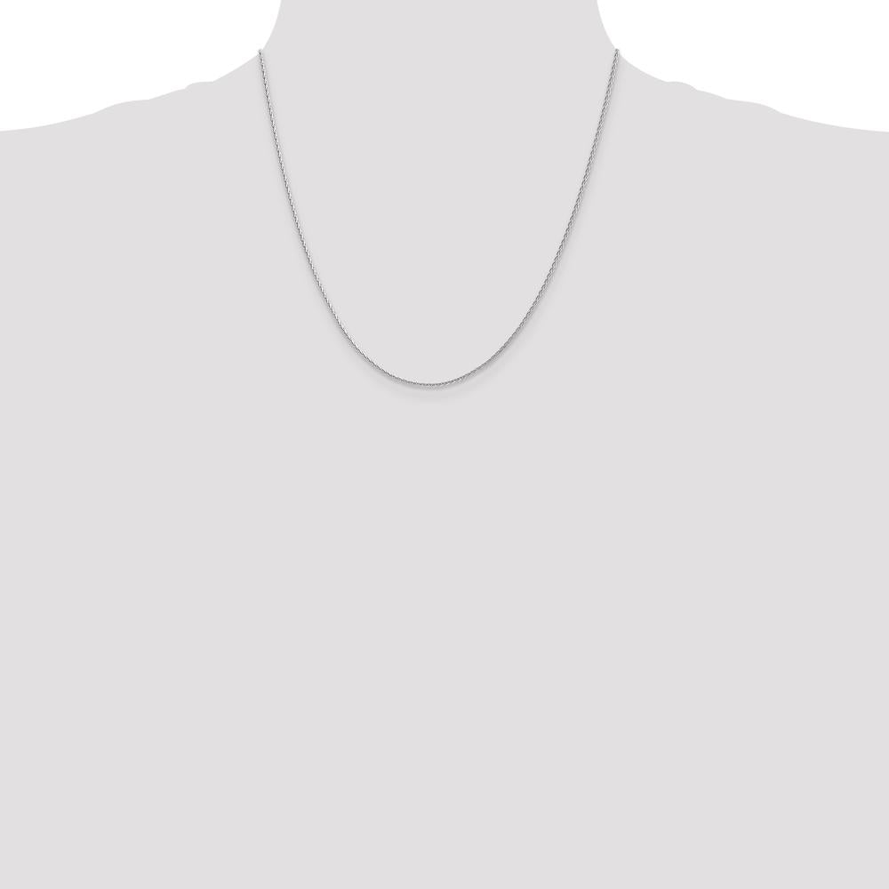 14K White Gold 20" 1.5mm Diamond-Cut Parisian Wheat Chain with Lobster Clasp by Oro Pregiato