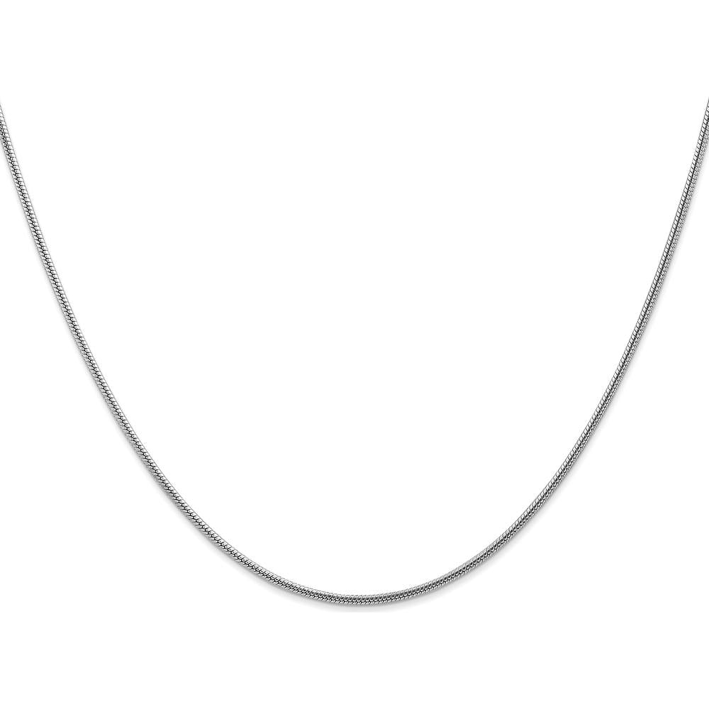 14K White Gold 20" 1.6mm Round Snake Chain with Lobster Clasp by Oro Pregiato