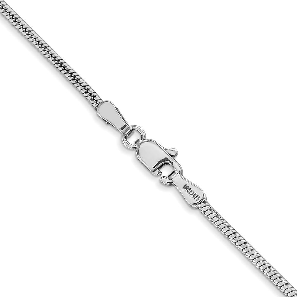14K White Gold 20" 1.6mm Round Snake Chain with Lobster Clasp by Oro Pregiato