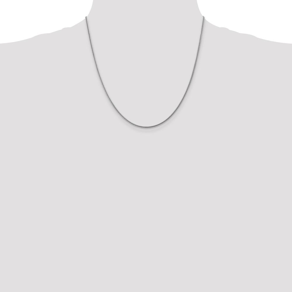 14K White Gold 20" 1.6mm Round Snake Chain with Lobster Clasp by Oro Pregiato