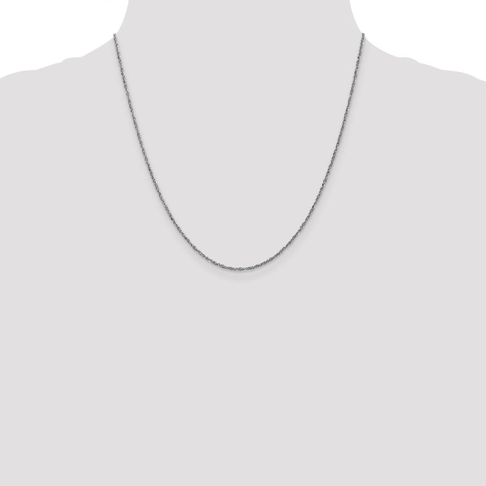 14K White Gold 20" 1.7mm Ropa Chain Necklace with Lobster Clasp by Oro Pregiato
