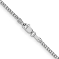 14K White Gold 20" 1.9mm Flat Wheat Chain with Lobster Clasp by Oro Pregiato