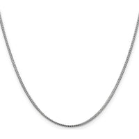 14K White Gold 20" 1mm Franco Chain with Lobster Clasp - Solid Polished Finish by Oro Pregiato