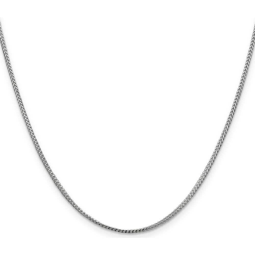 14K White Gold 20" 1mm Franco Chain with Lobster Clasp - Solid Polished Finish by Oro Pregiato