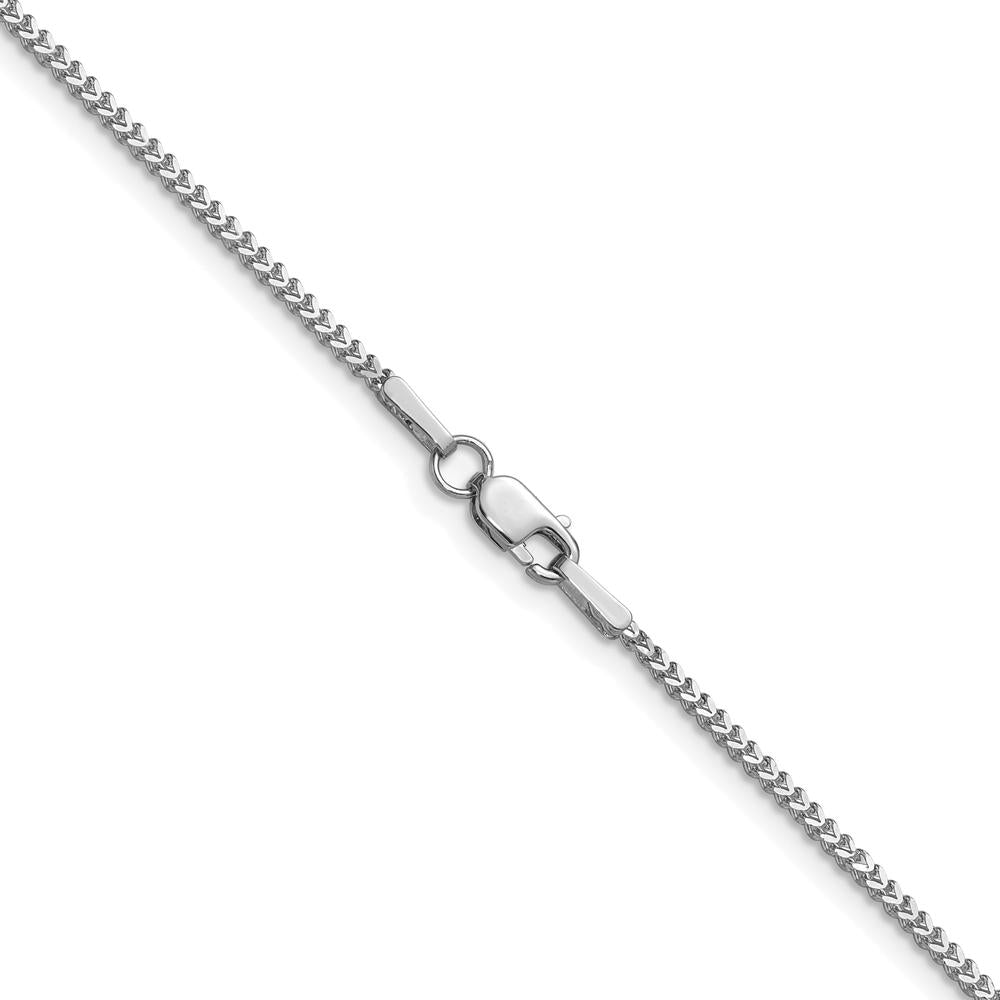 14K White Gold 20" 1mm Franco Chain with Lobster Clasp - Solid Polished Finish by Oro Pregiato