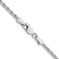 14K White Gold 20" 2.25mm Parisian Wheat Chain with Lobster Clasp by Oro Pregiato