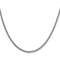14K White Gold 20" 2.35mm Semi-Solid 3-Wire Wheat Chain with Lobster Clasp by Oro Pregiato