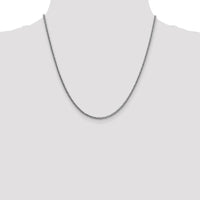 14K White Gold 20" 2.35mm Semi-Solid 3-Wire Wheat Chain with Lobster Clasp by Oro Pregiato