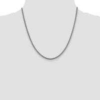 14K White Gold 20" 2.3mm Franco Chain Necklace with Lobster Clasp by Oro Pregiato