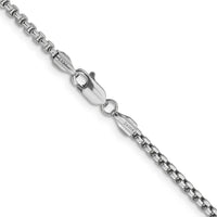 14K White Gold 20" 2.45mm Semi-Solid Round Box Chain with Lobster Clasp by IBGoodman