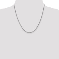 14K White Gold 20" 2.4mm Round Open Link Cable Chain with Lobster Clasp by Oro Pregiato