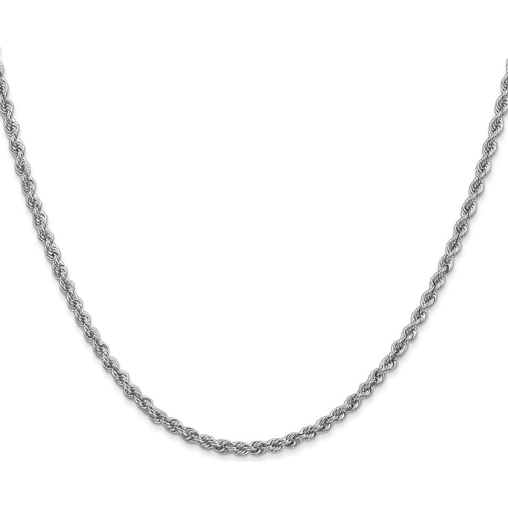 14K White Gold 20" 2.5mm Regular Rope Chain with Lobster Clasp by 0