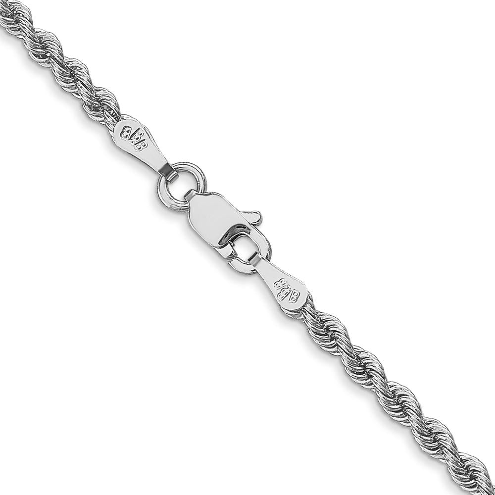 14K White Gold 20" 2.5mm Regular Rope Chain with Lobster Clasp by 0