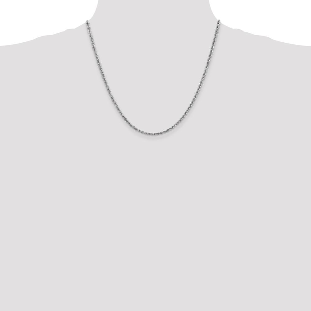 14K White Gold 20" 2.5mm Regular Rope Chain with Lobster Clasp by 0