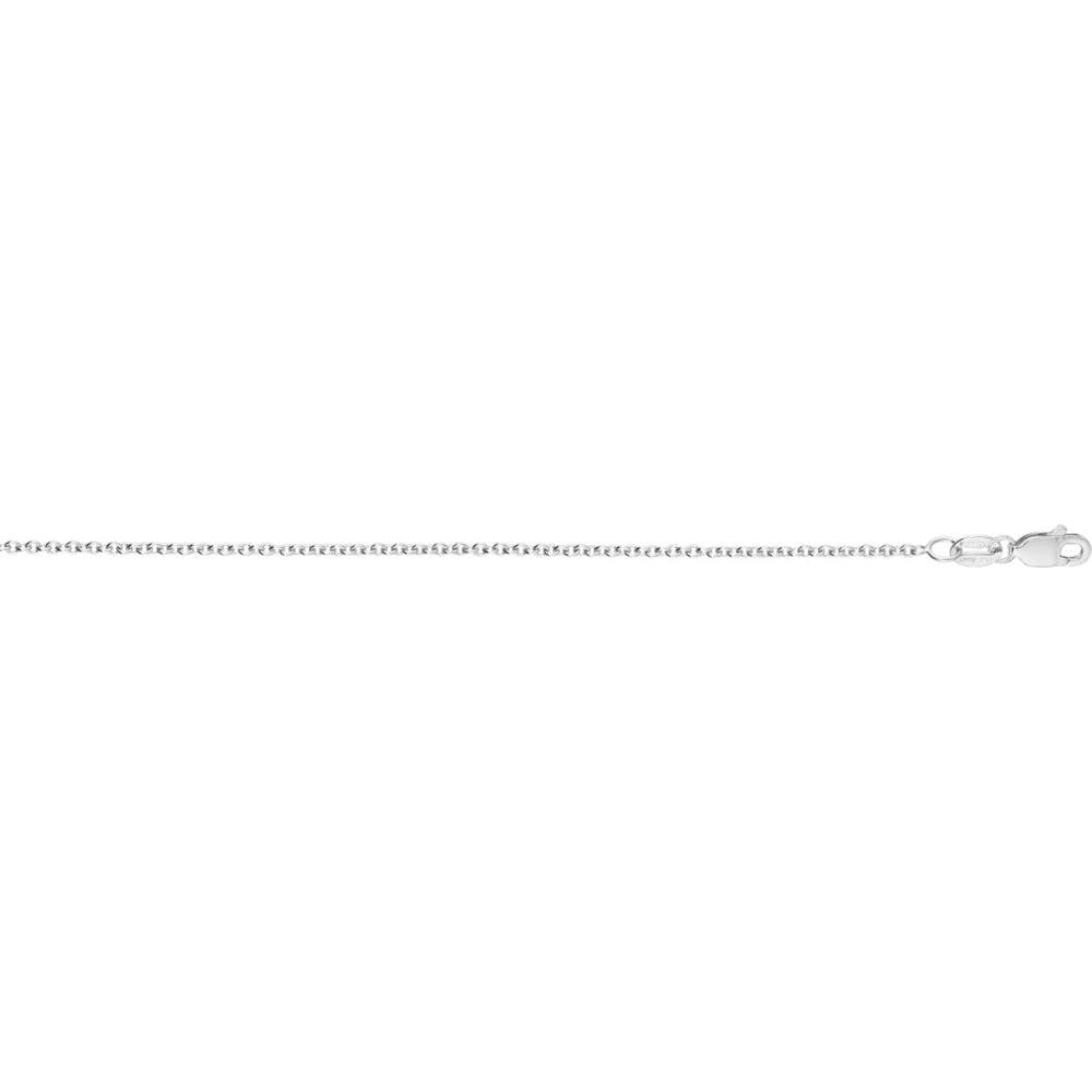 14K White Gold 20" 2.6mm Round Cable Chain with Lobster Clasp by Orozza Fine Jewelry