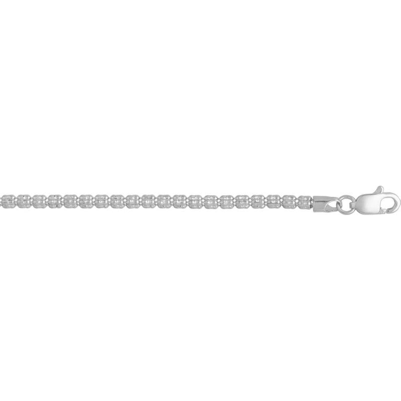 14K White Gold 20" 2.74mm Fancy Ice Chain Necklace with Diamond-Cut Finish by Orozza Fine Jewelry