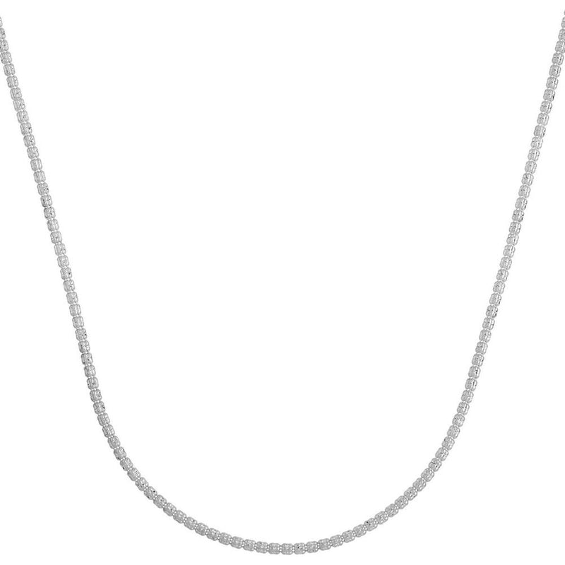 14K White Gold 20" 2.74mm Fancy Ice Chain Necklace with Diamond-Cut Finish by Orozza Fine Jewelry