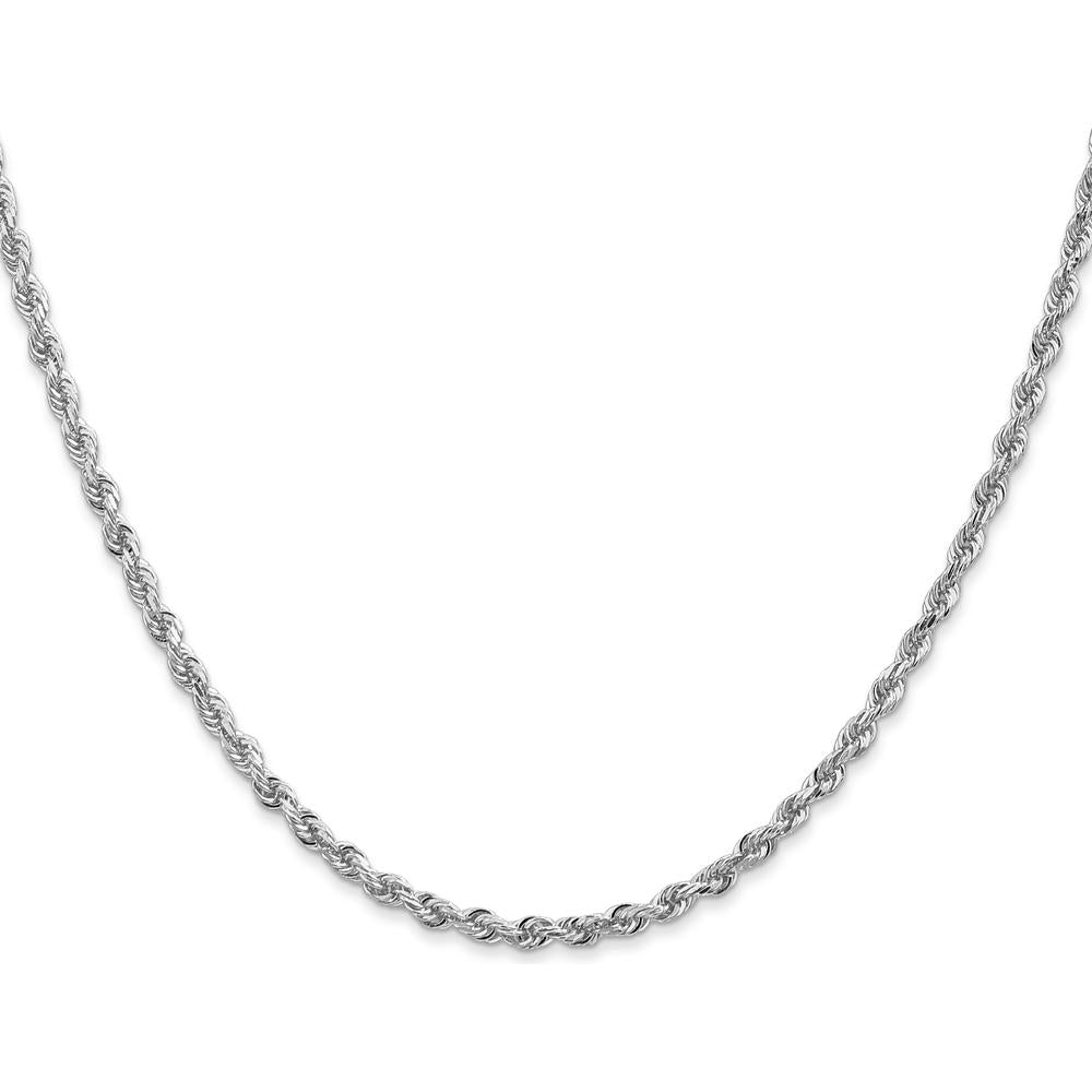14K White Gold 20" 2.75mm Diamond-Cut Quadruple Rope Chain with Lobster Clasp by Oro Pregiato