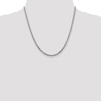 14K White Gold 20" 2.9mm Flat Beveled Curb Chain with Lobster Clasp by 0