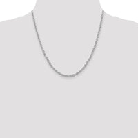 14K White Gold 20" 3.2mm Cable Link Chain with Lobster Clasp by Oro Pregiato
