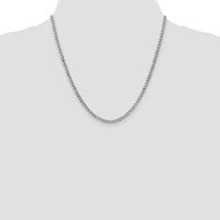 14K White Gold 20" 3.35mm Semi-Solid Curb Chain with Lobster Clasp by Oro Pregiato