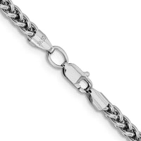 14K White Gold 20" 3.5mm Semi-Solid Wheat Chain with Lobster Clasp by Oro Pregiato