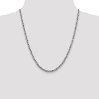 14K White Gold 20" 3.5mm Semi-Solid Wheat Chain with Lobster Clasp by Oro Pregiato
