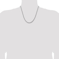 14K White Gold 20" 3.6mm Semi-Solid Round Box Chain Necklace with Lobster Clasp by IBGoodman