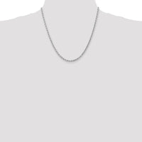 14K White Gold 20" 3mm Diamond-Cut Rope Chain with Lobster Clasp