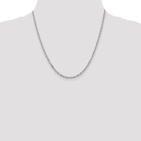14K White Gold 20" 3mm Diamond-Cut Round Open Link Cable Chain with Lobster Clasp by Oro Pregiato