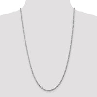 14K White Gold 20" 3mm Flat Figaro Chain with Lobster Clasp by 0