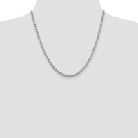 14K White Gold 20" 3mm Franco Chain Necklace with Fancy Lobster Clasp by Oro Pregiato
