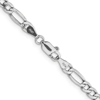 14K White Gold 20" 4.4mm Semi-Solid Figaro Chain Necklace with Lobster Clasp by Oro Pregiato